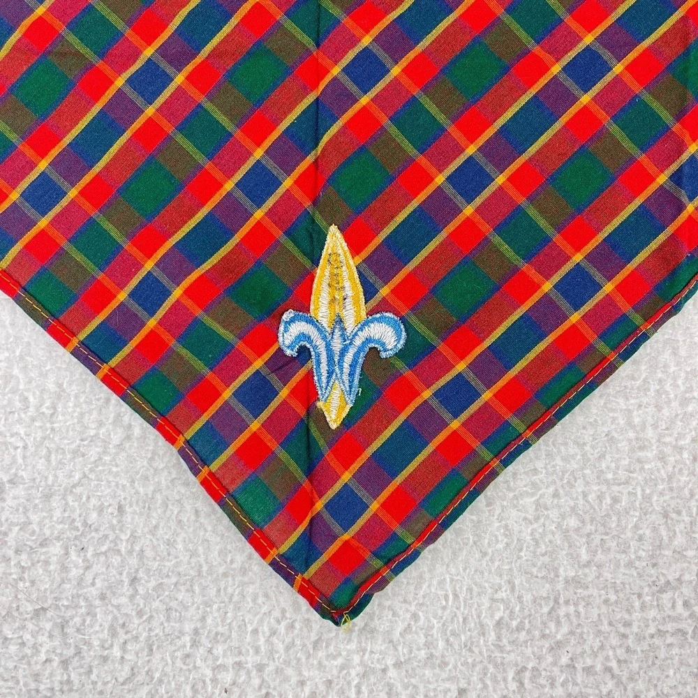 Boy‎ Scouts of America Red Plaid Webelos Neckerchief Scarf Handkerchief
